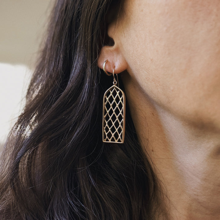 Bronze Stained Glass Window Earrings from MIMOSA Handcrafted