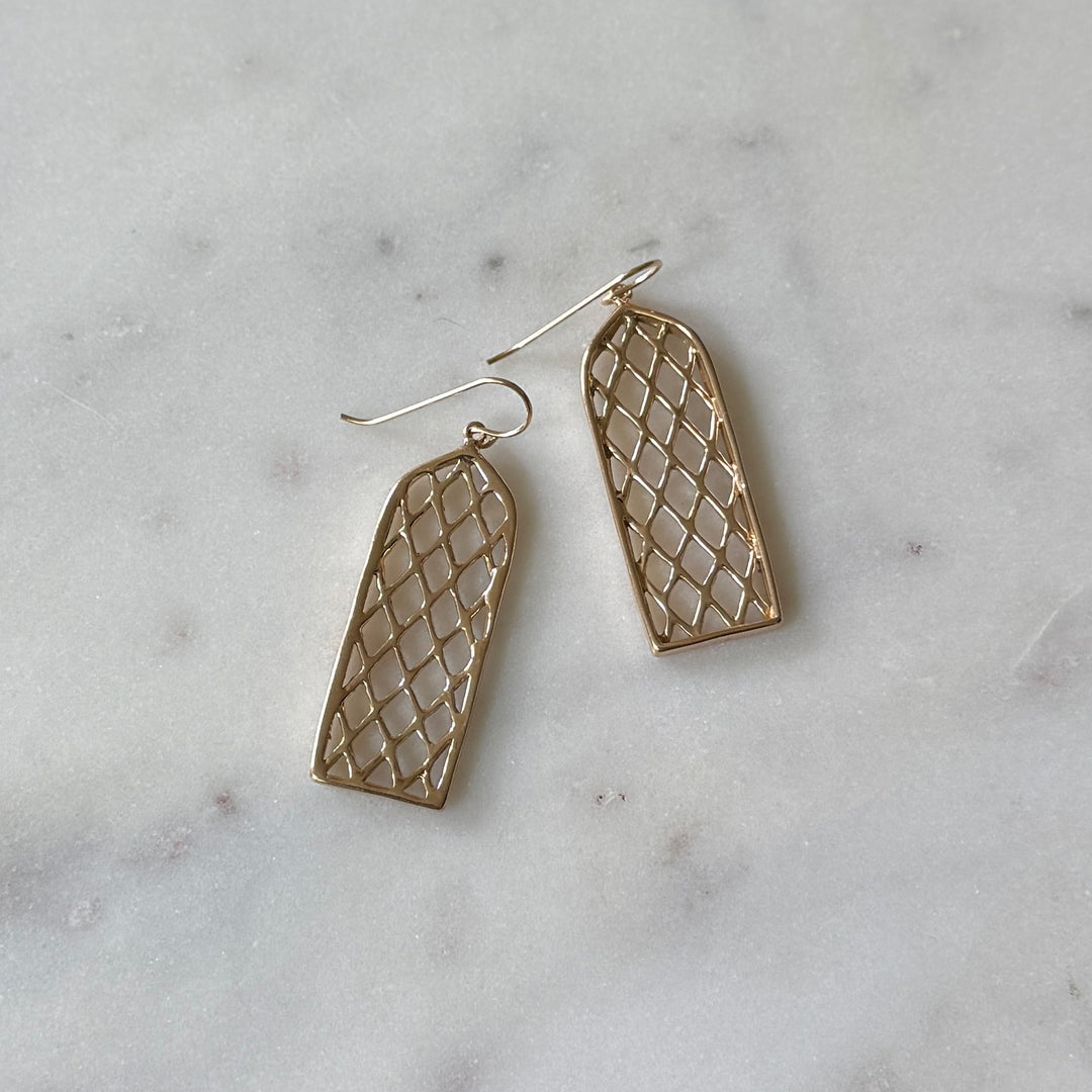 Bronze Stained Glass Window Earrings from MIMOSA Handcrafted