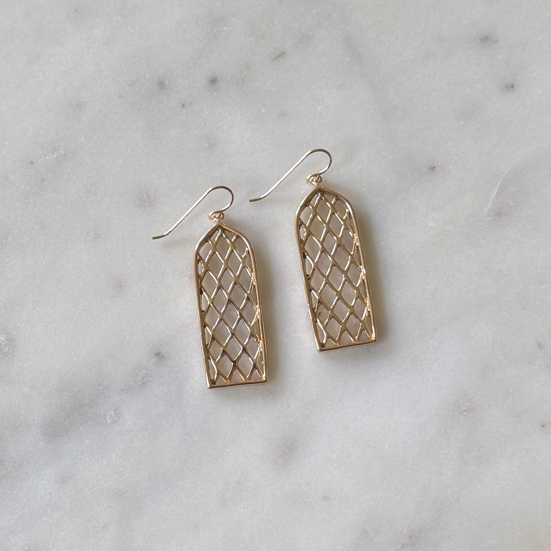 Bronze Stained Glass Window Earrings from MIMOSA Handcrafted