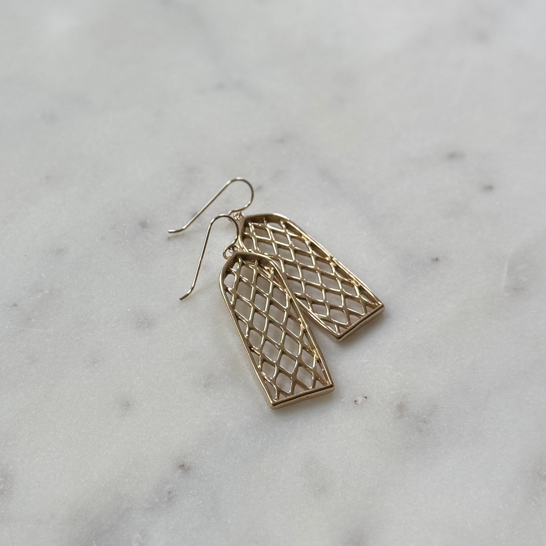 Bronze Stained Glass Window Earrings from MIMOSA Handcrafted