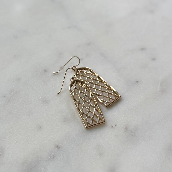 Bronze Stained Glass Window Earrings from MIMOSA Handcrafted