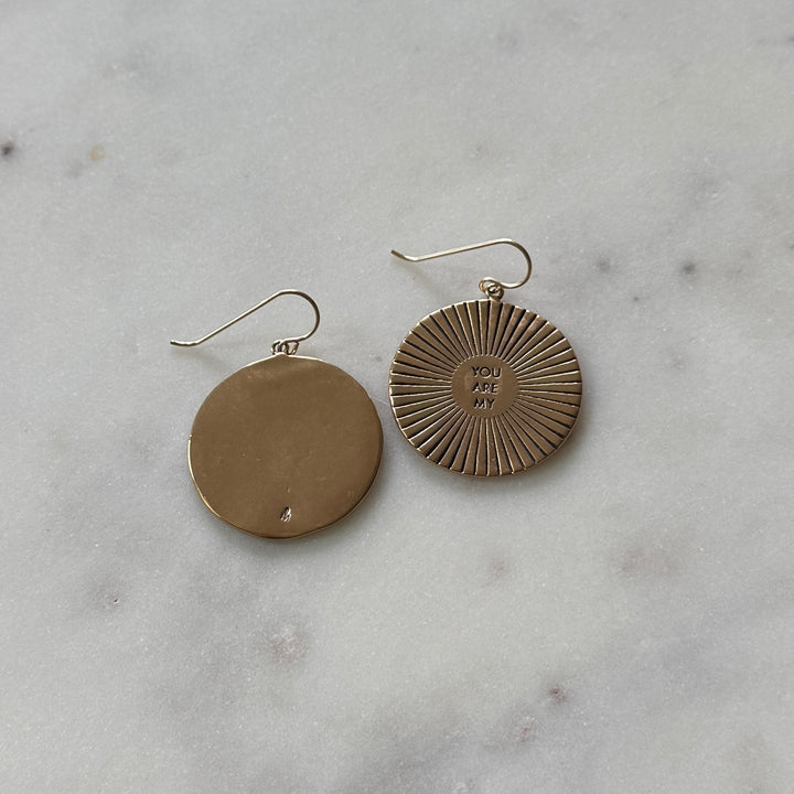 Bronze You Are My Sunshine Earrings from MIMOSA Handcrafted