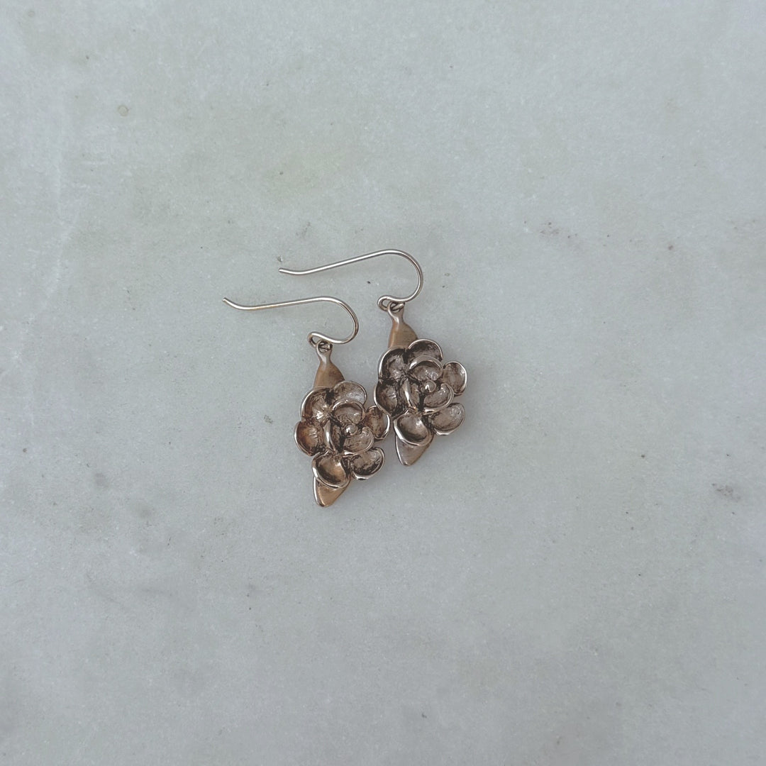 MIMOSA Handcrafted Bronze Magnolia Flower Earrings