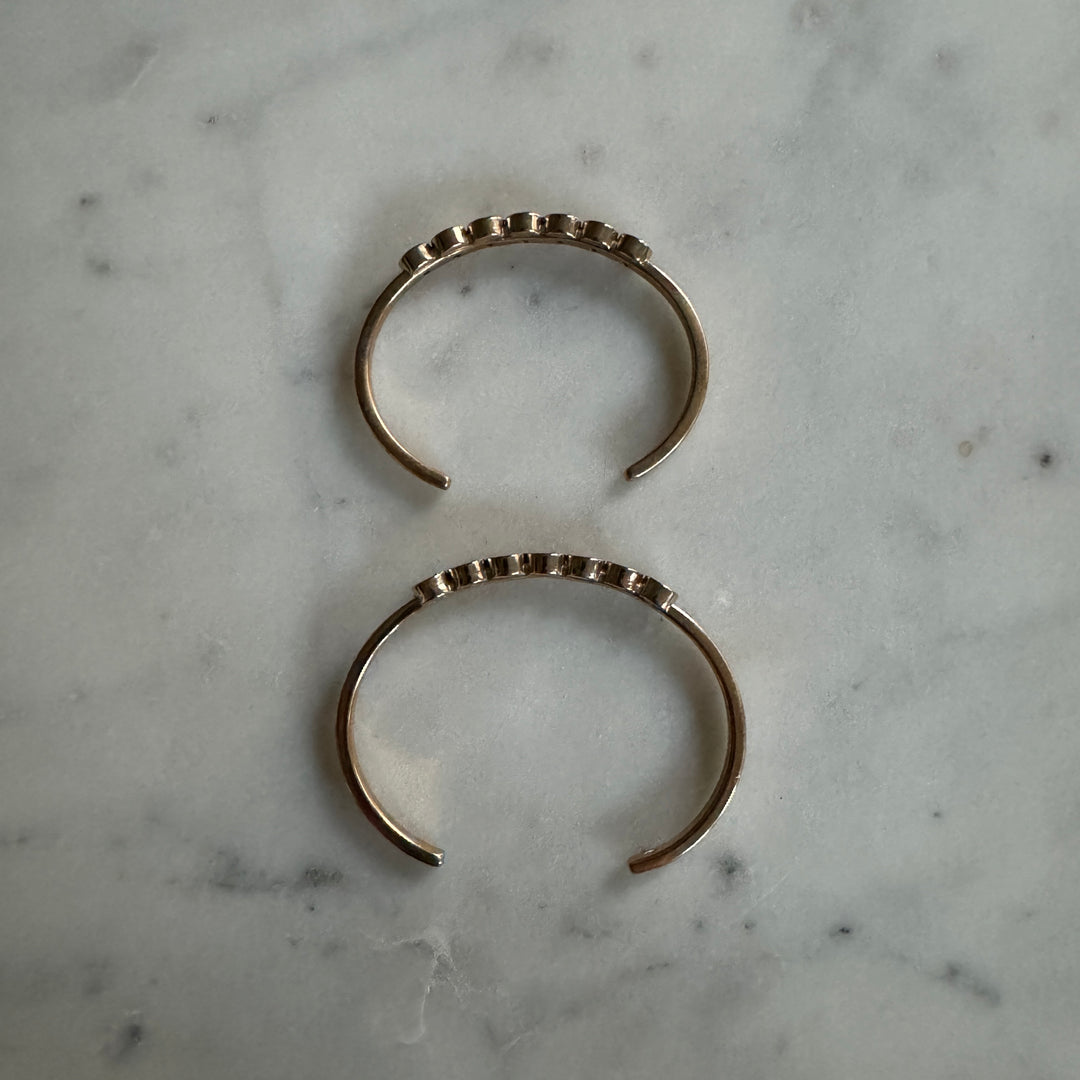 MIMOSA Handcrafted Minimal Circle Stone Cuffs in Sizes Small and Medium