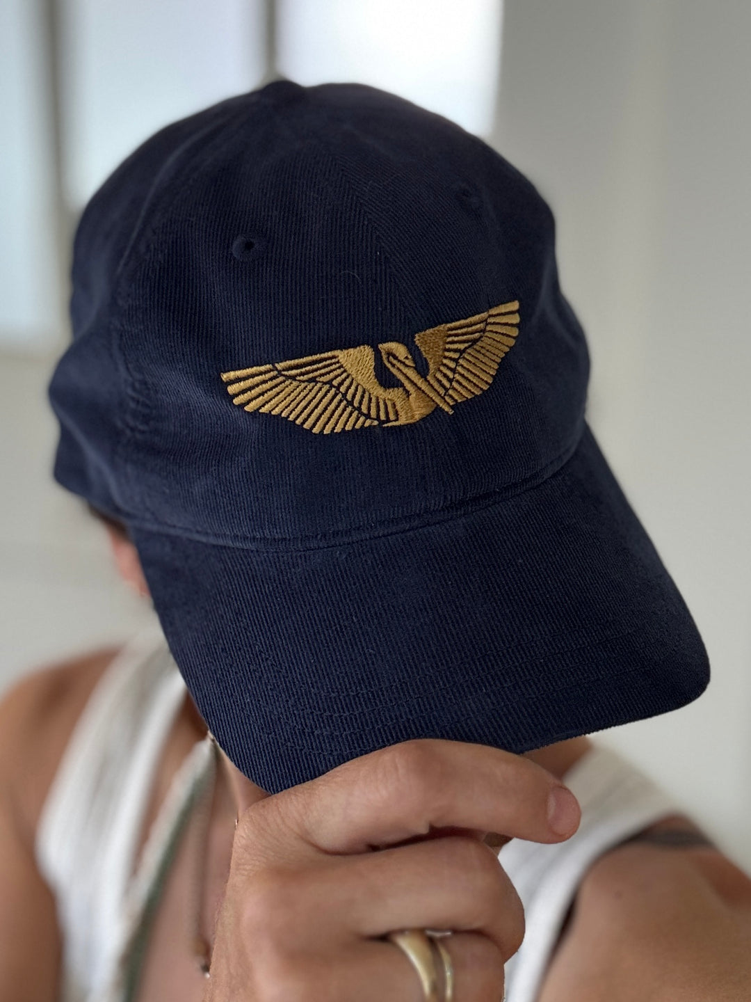Navy Blue Pelican Hat from MIMOSA Handcrafted 