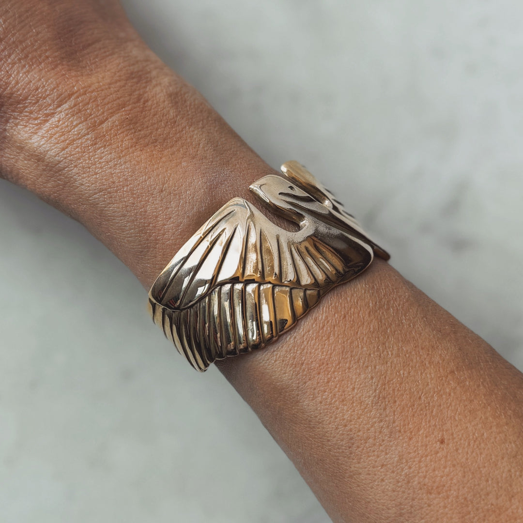 MIMOSA Handcrafted Bronze Pelican Cuff