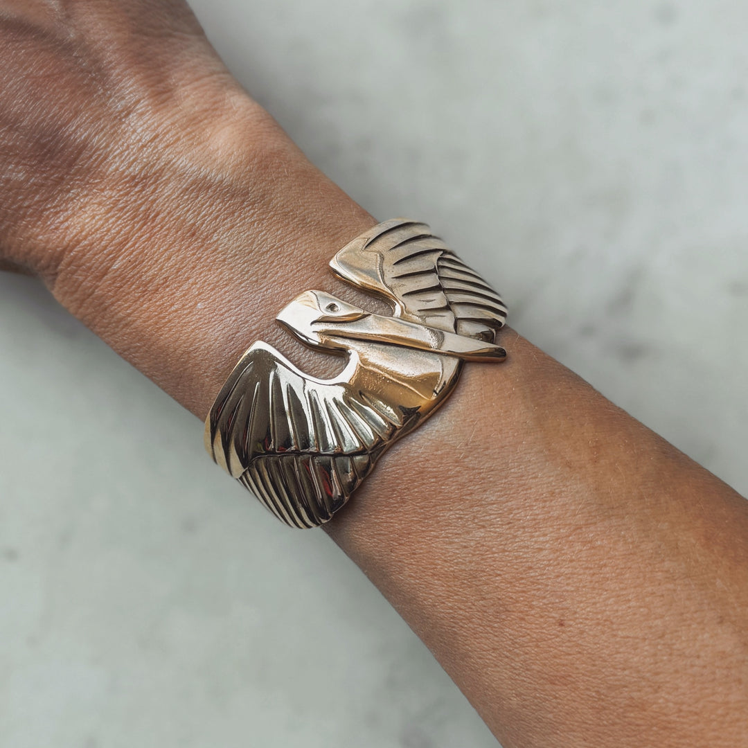 MIMOSA Handcrafted Bronze Pelican Cuff