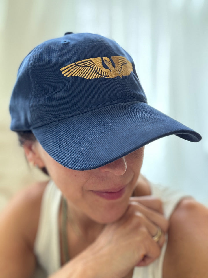 Navy Blue Pelican Hat from MIMOSA Handcrafted