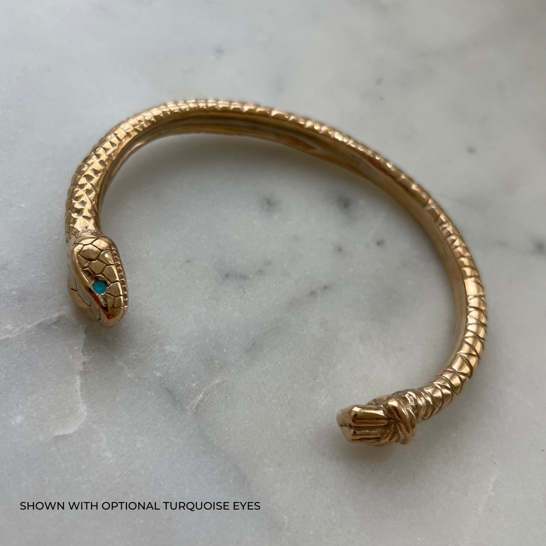 Snake Bracelet with Turquoise Eyes| MIMOSA Handcrafted