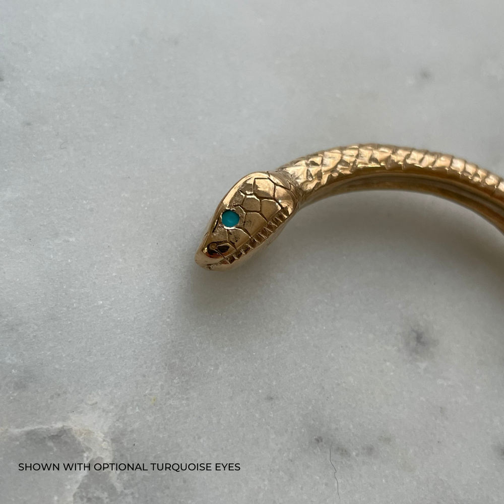 Snake Bracelet with Turquoise Eyes| MIMOSA Handcrafted