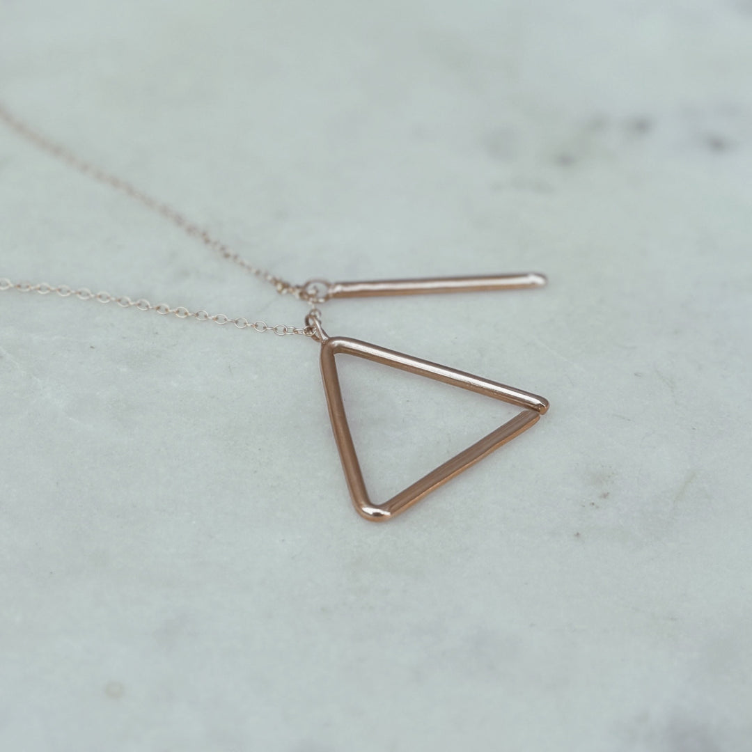 MIMOSA Handcrafted Bronze Triangle Pendant