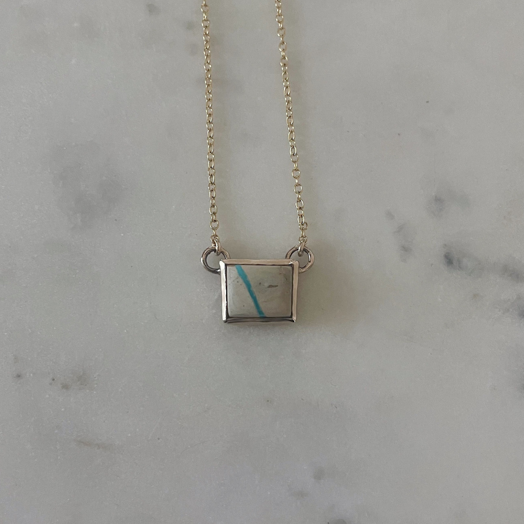 Unique Royston Turquoise Necklace from MIMOSA Handcrafted. 