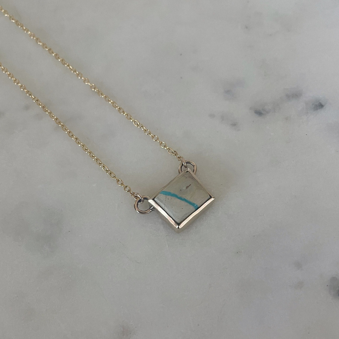 Unique Royston Turquoise Necklace from MIMOSA Handcrafted. 