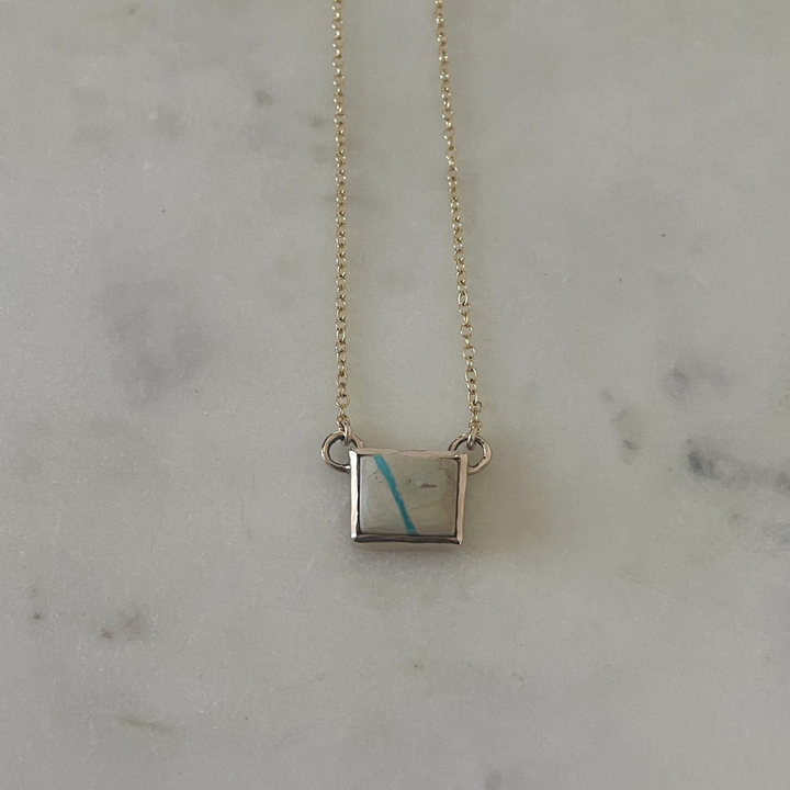 Unique Royston Turquoise Necklace from MIMOSA Handcrafted. 