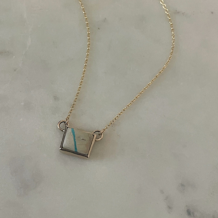 Unique Royston Turquoise Necklace from MIMOSA Handcrafted. 
