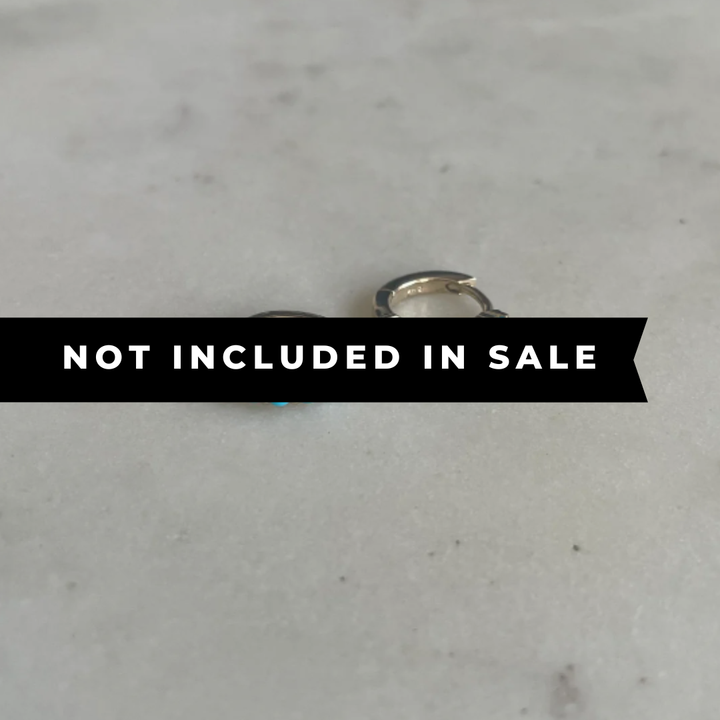 14K GOLD HOOPS — TURQUOISE EARRINGS