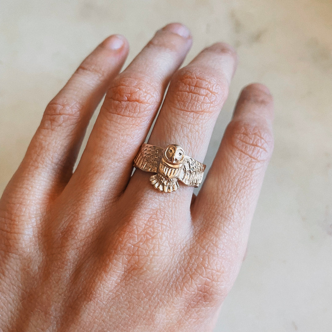 14K Gold Owl Ring | MIMOSA Handcrafted