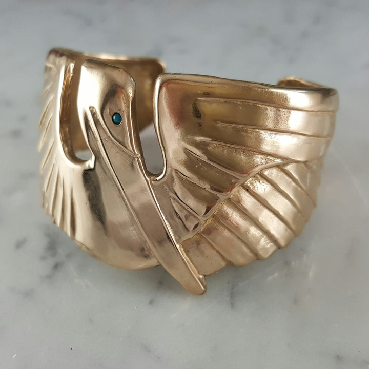 PELICAN CUFF + TURQUOISE EYE - MIMOSA Handcrafted Jewelry