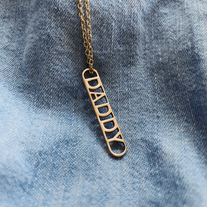 The MIMOSA Handcrafted Daddy Pendant Necklace In Bronze