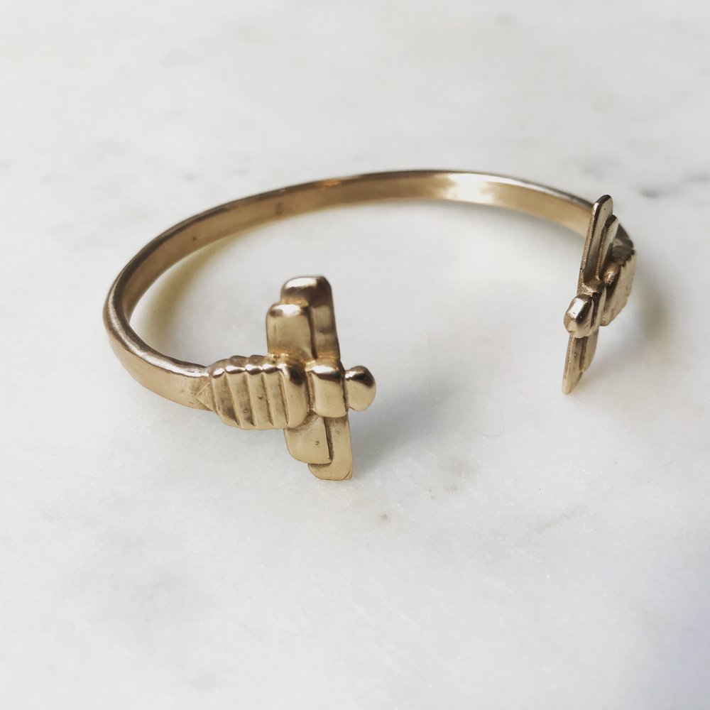 DOUBLE BEE BANGLE - MIMOSA Handcrafted Jewelry