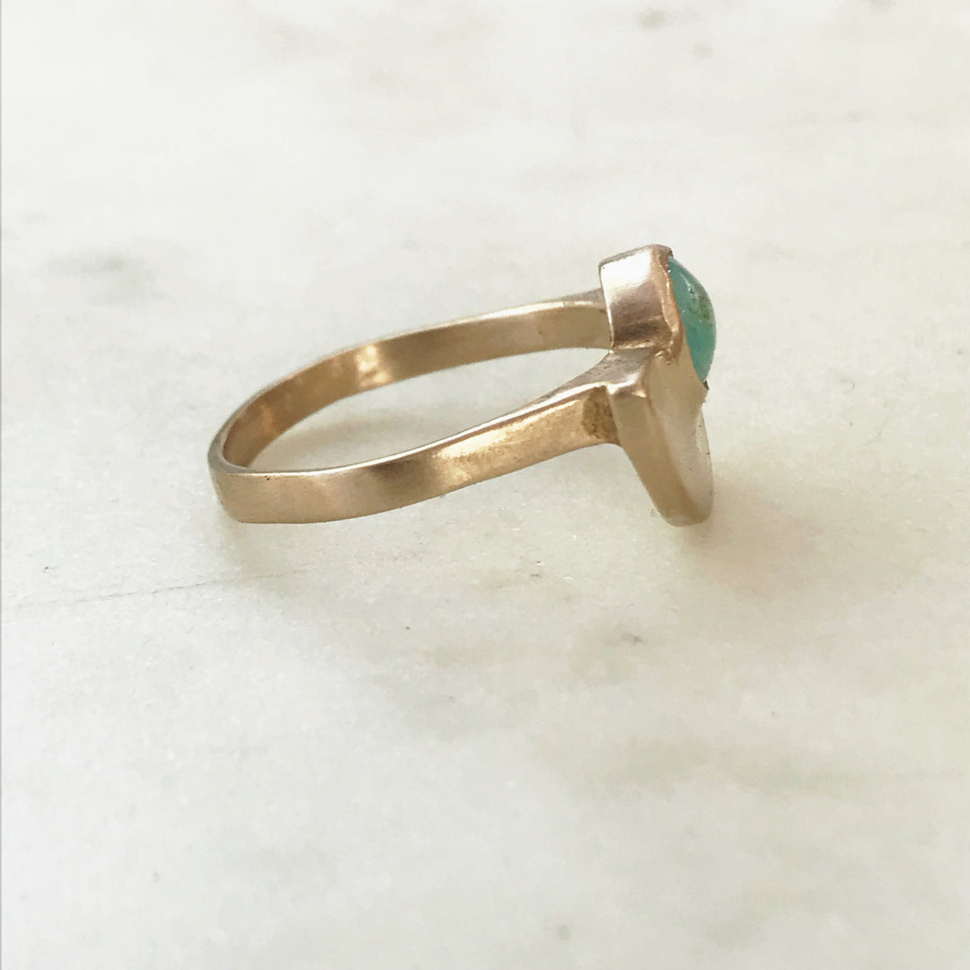 MINIMAL SEMICIRCLE TURQUOISE RING - MIMOSA Handcrafted Jewelry