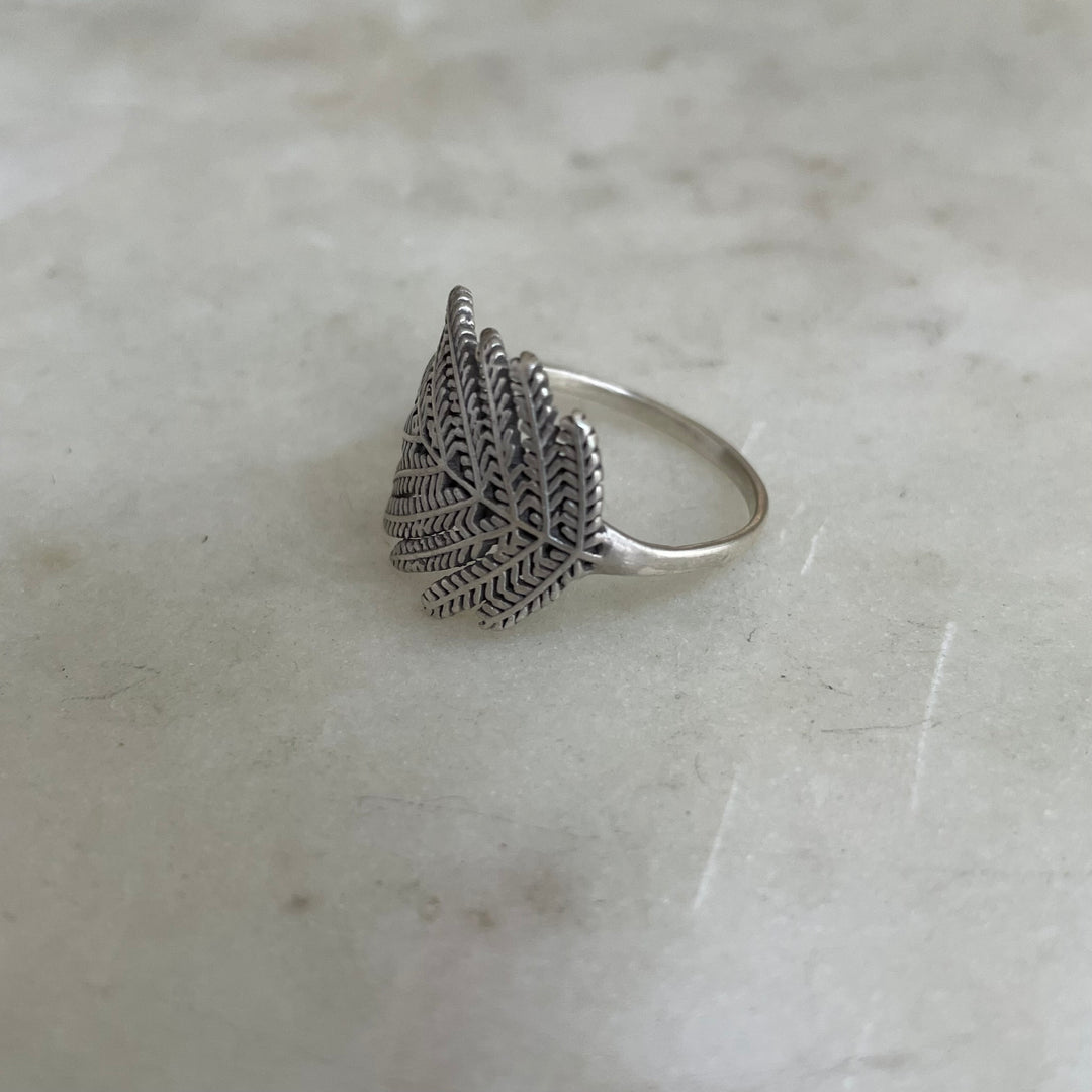 Handmade Silver Mimosa Leaf Ring