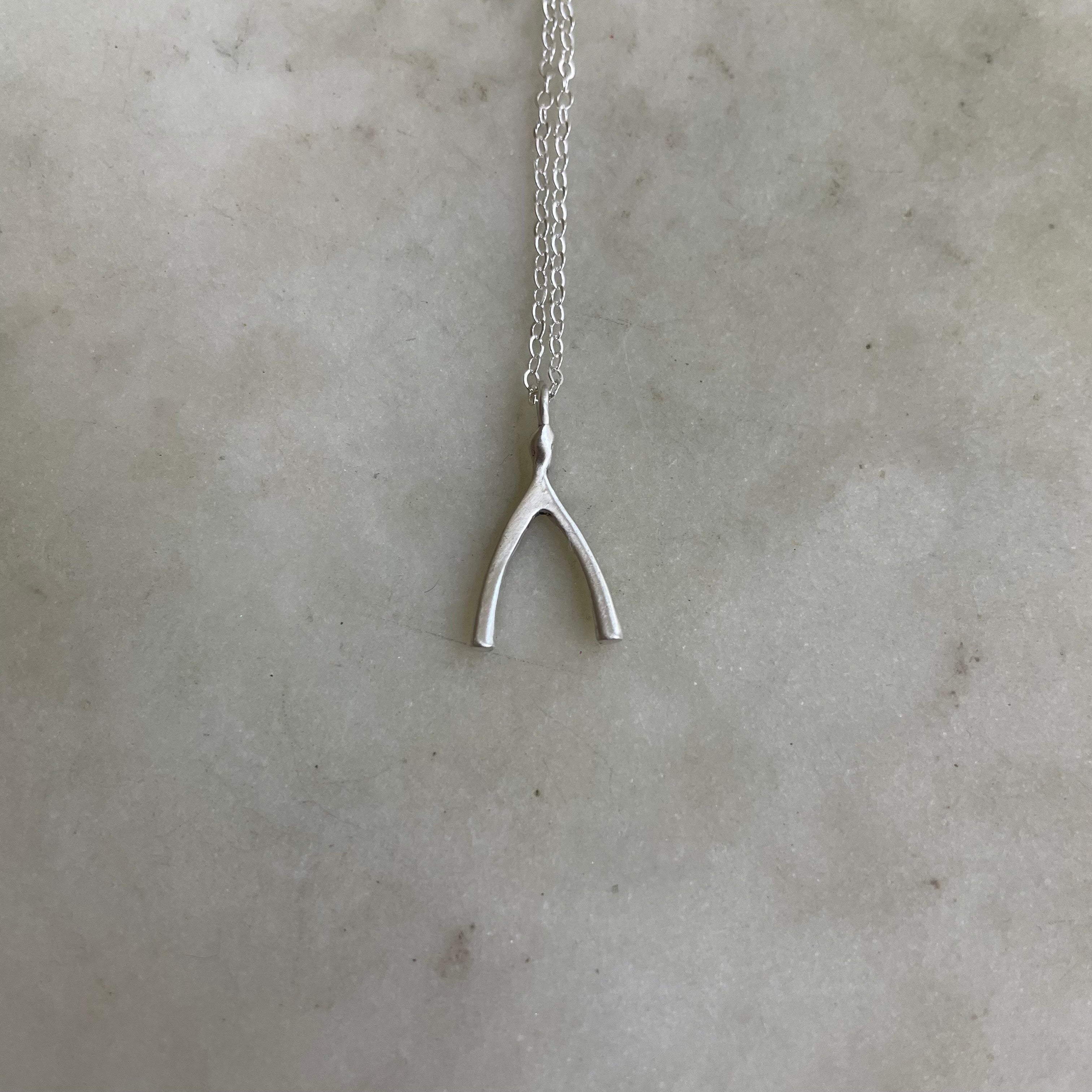 Buy Wishbone Necklace, Sterling Silver Wishbone Necklace, Good Luck Charm  Necklace, Silver Pendant Necklace, Silver Necklace, so You Jewellery Online  in India - Etsy