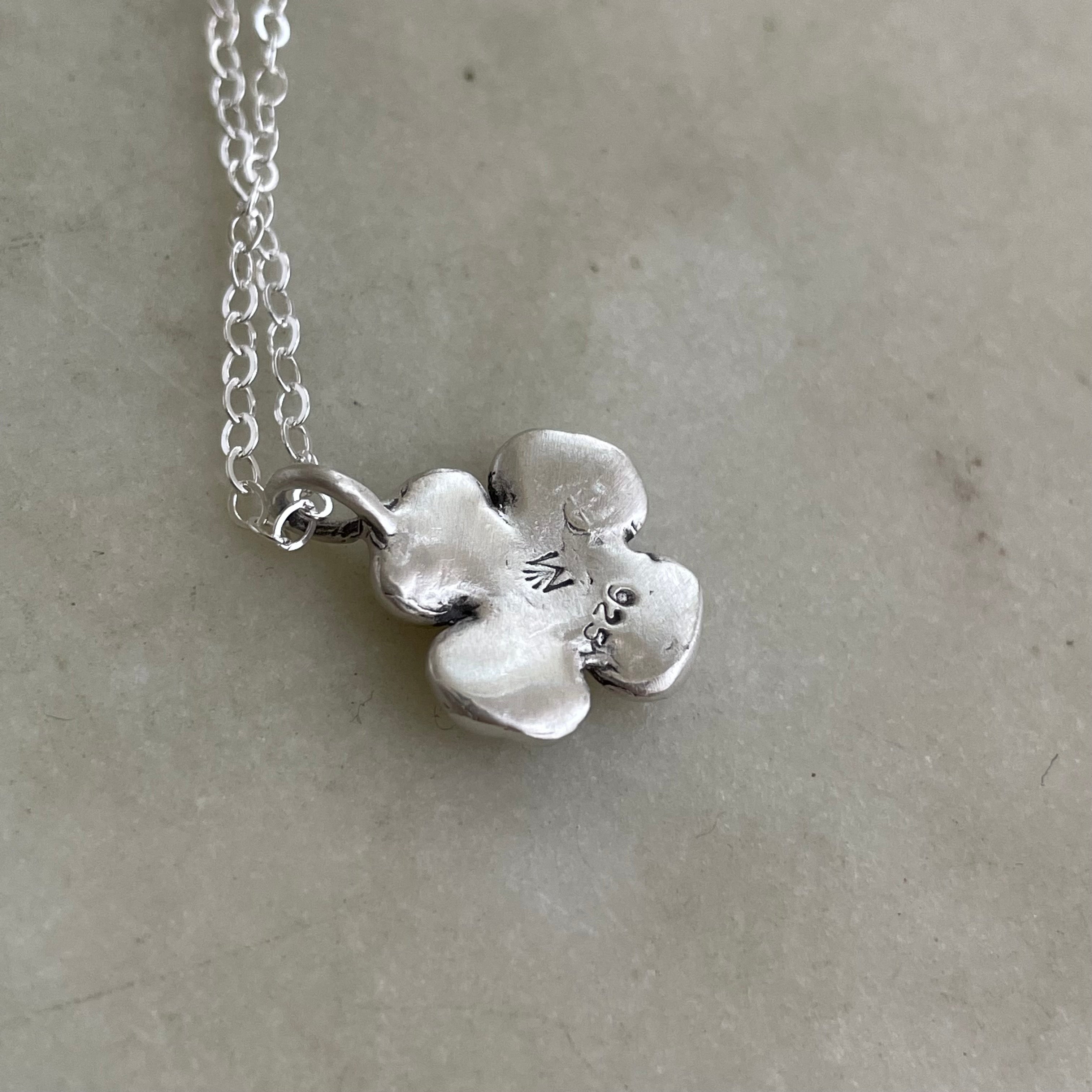 Silver Four Leaf Clover Necklace - Etsy