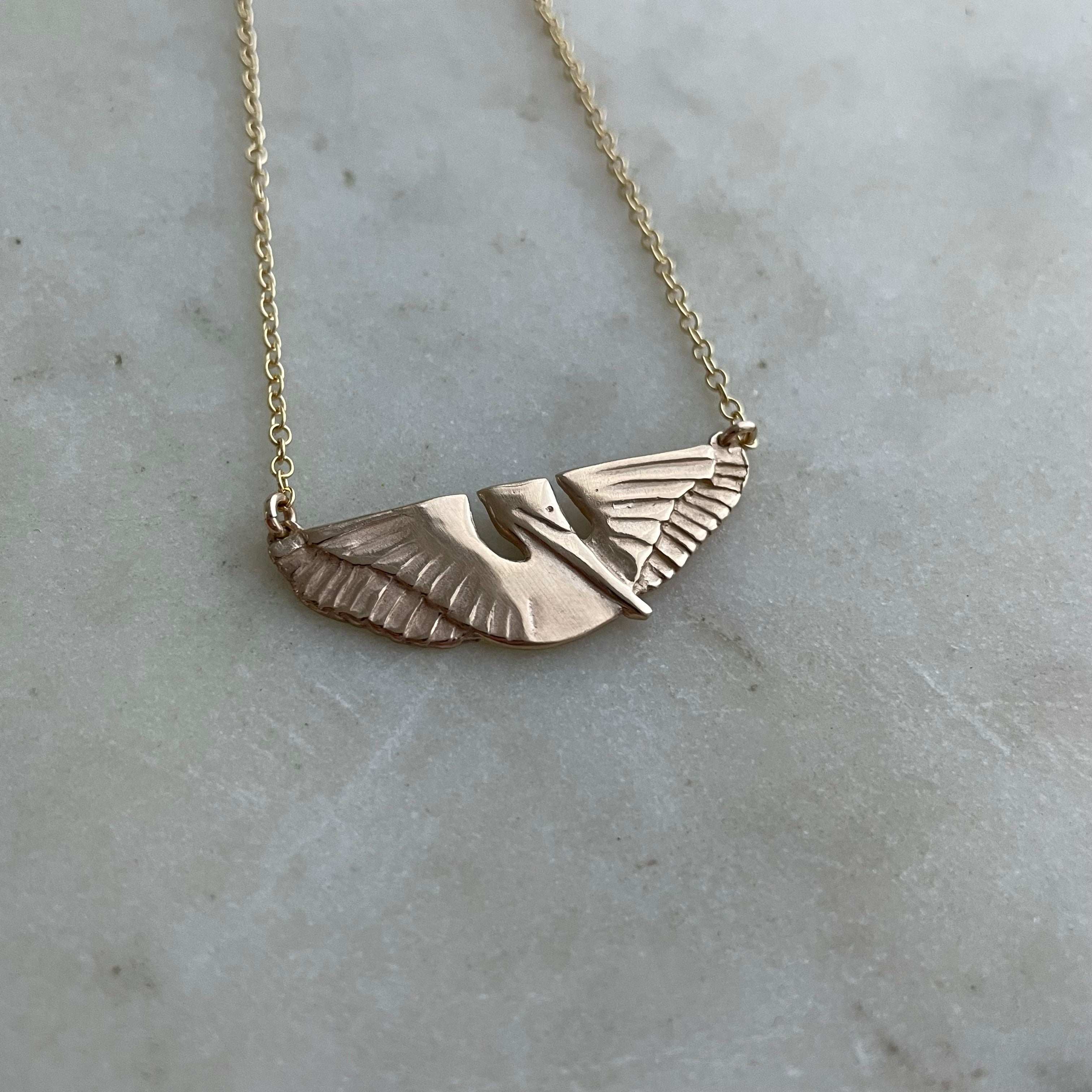 14K Gold Pelican Bird Necklace | MIMOSA Handcrafted