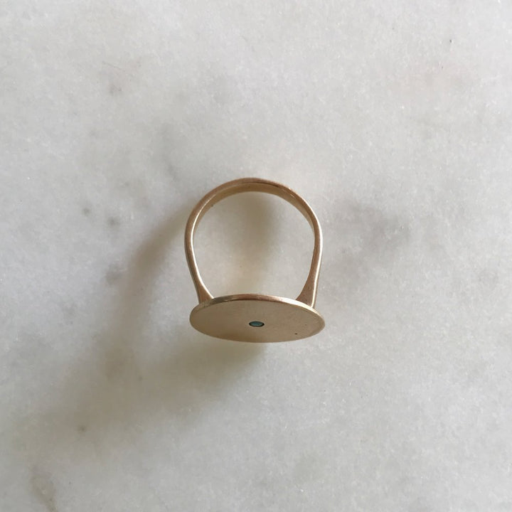 MINIMAL CIRCLE TURQUOISE RING - MIMOSA Handcrafted Jewelry