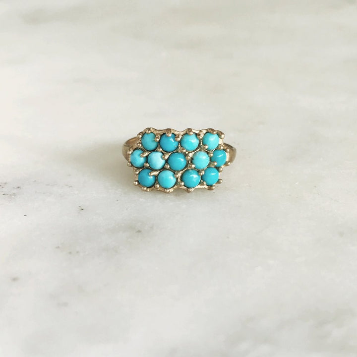 13 STONE TURQUOISE RING - MIMOSA Handcrafted Jewelry