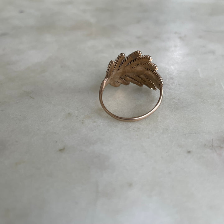 Handmade Bronze Mimosa Leaf Ring