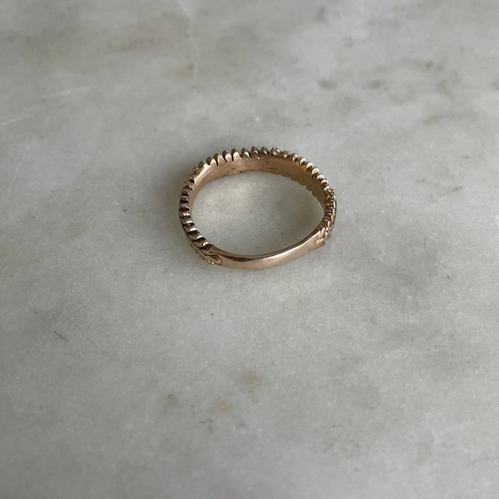 Handmade Bronze Mimosa Sprig Ring
