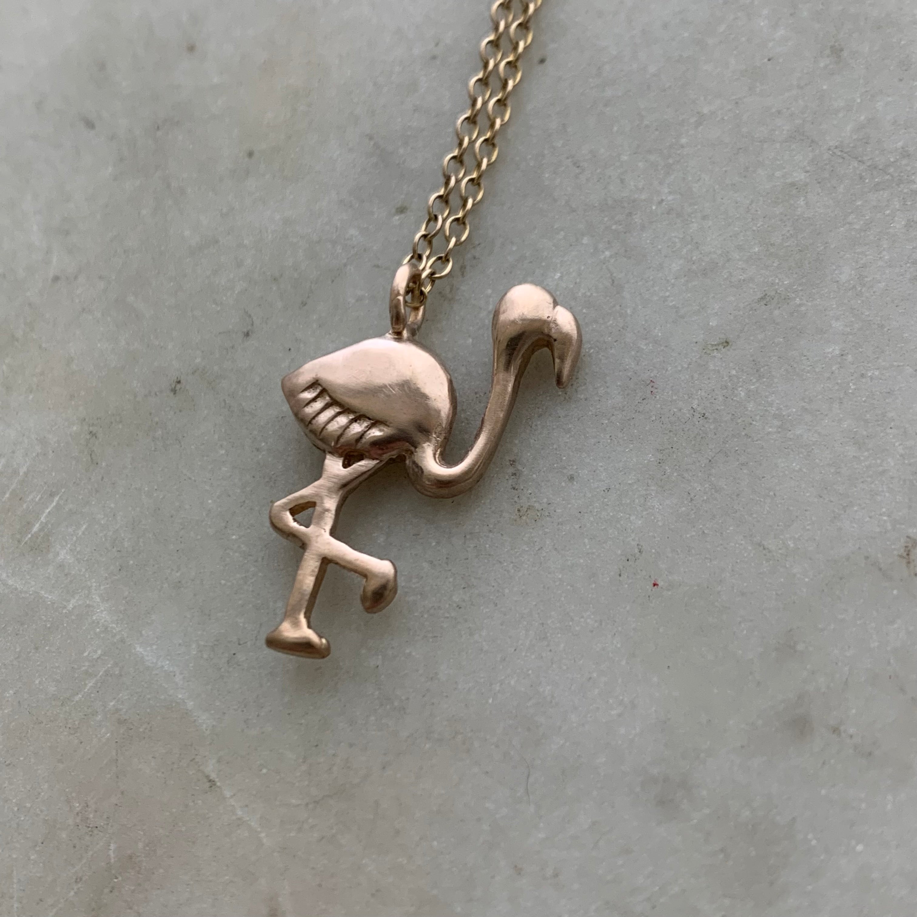 Buy Gold Flamingo Necklace, 14K Solid Gold Pink Enamel Necklace, Pink  Enamel Pendant, Solid Gold Flamingo Pendant, Gift for Her Online in India -  Etsy
