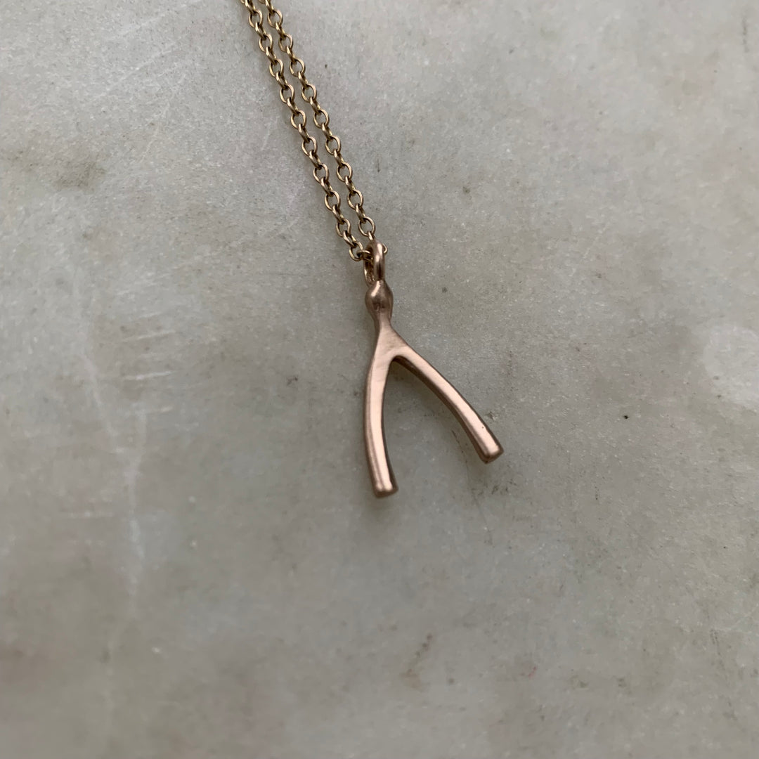 Wishbone Necklace Bronze