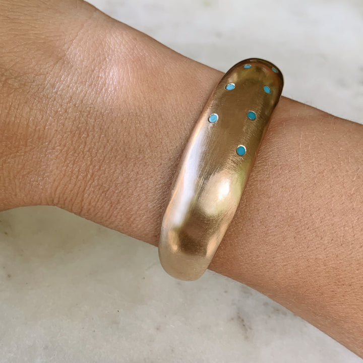 THE AMANDA CUFF — 8 TURQUOISE STONES - MIMOSA Handcrafted Jewelry