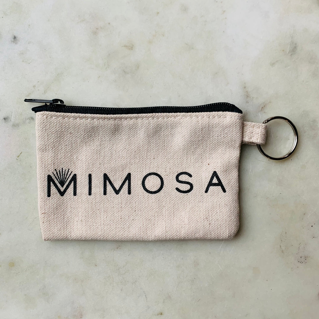 MIMOSA ZIPPERED COIN PURSE KEYCHAIN