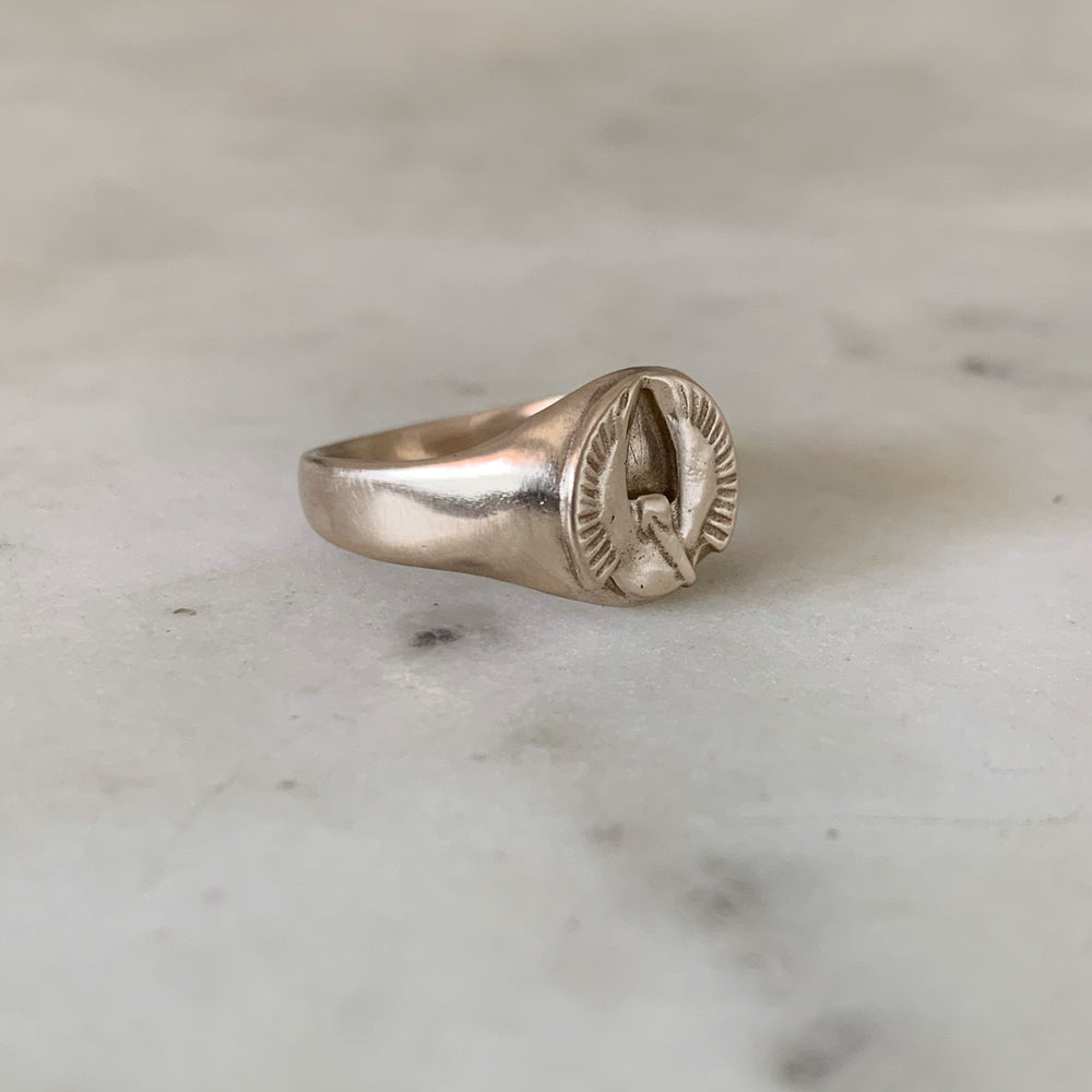 PELICAN SIGNET RING - MIMOSA Handcrafted Jewelry