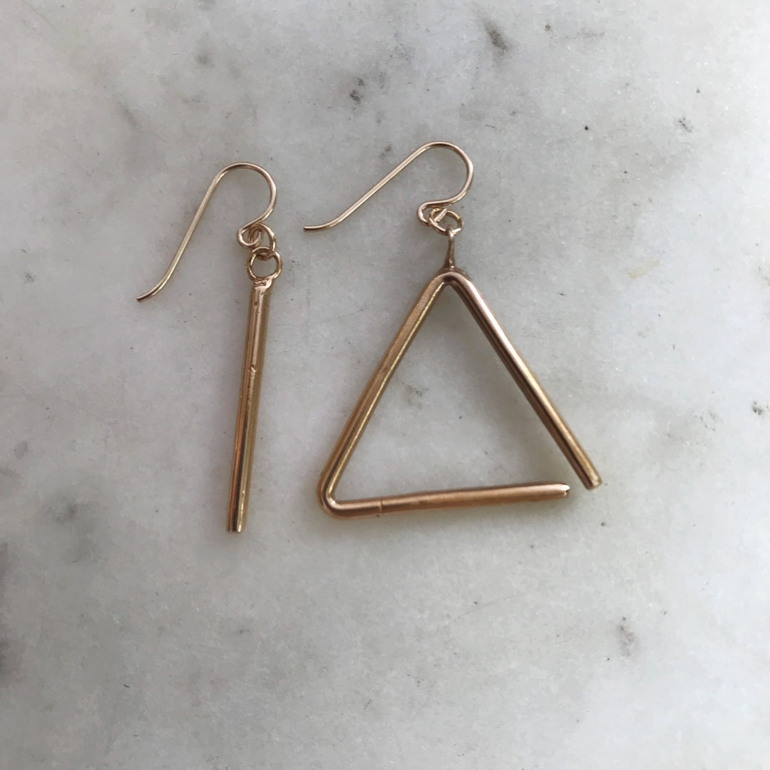 TRIANGLE EARRINGS - MIMOSA Handcrafted Jewelry