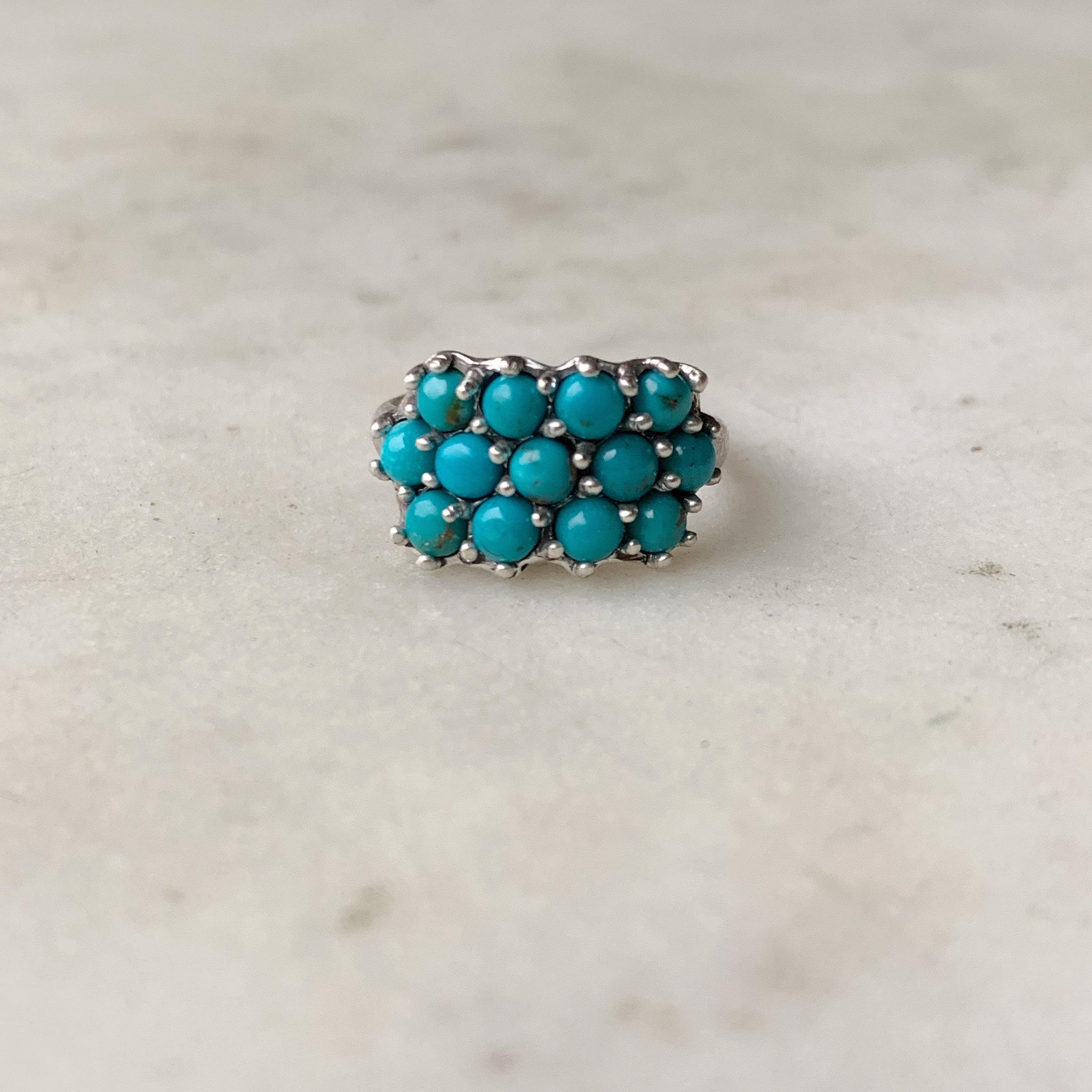 13 STONE TURQUOISE RING