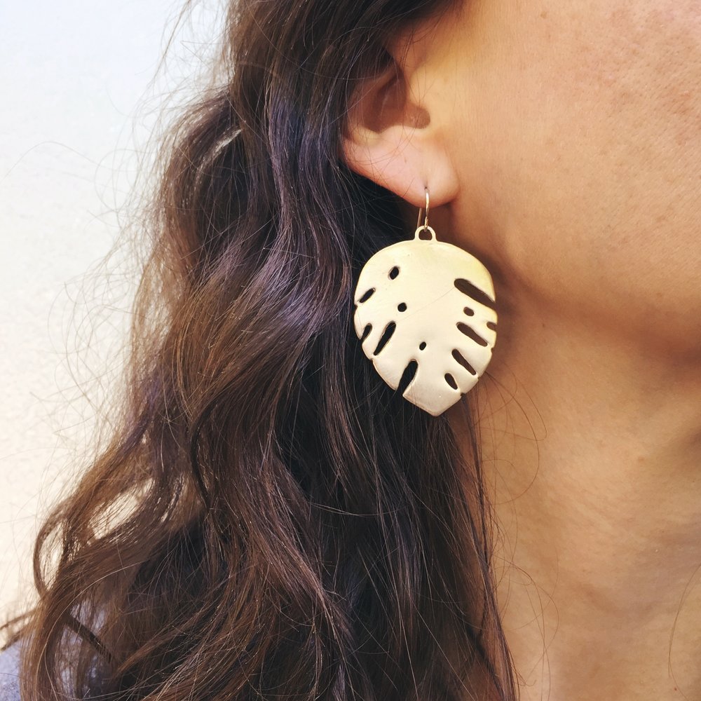 MONSTERA EARRINGS - MIMOSA Handcrafted Jewelry