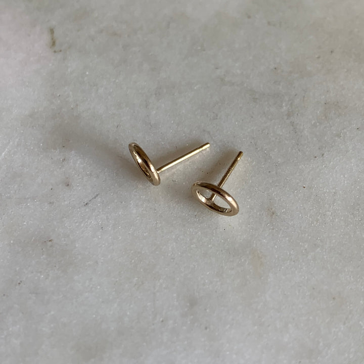 Gold-filled open circle stud earrings