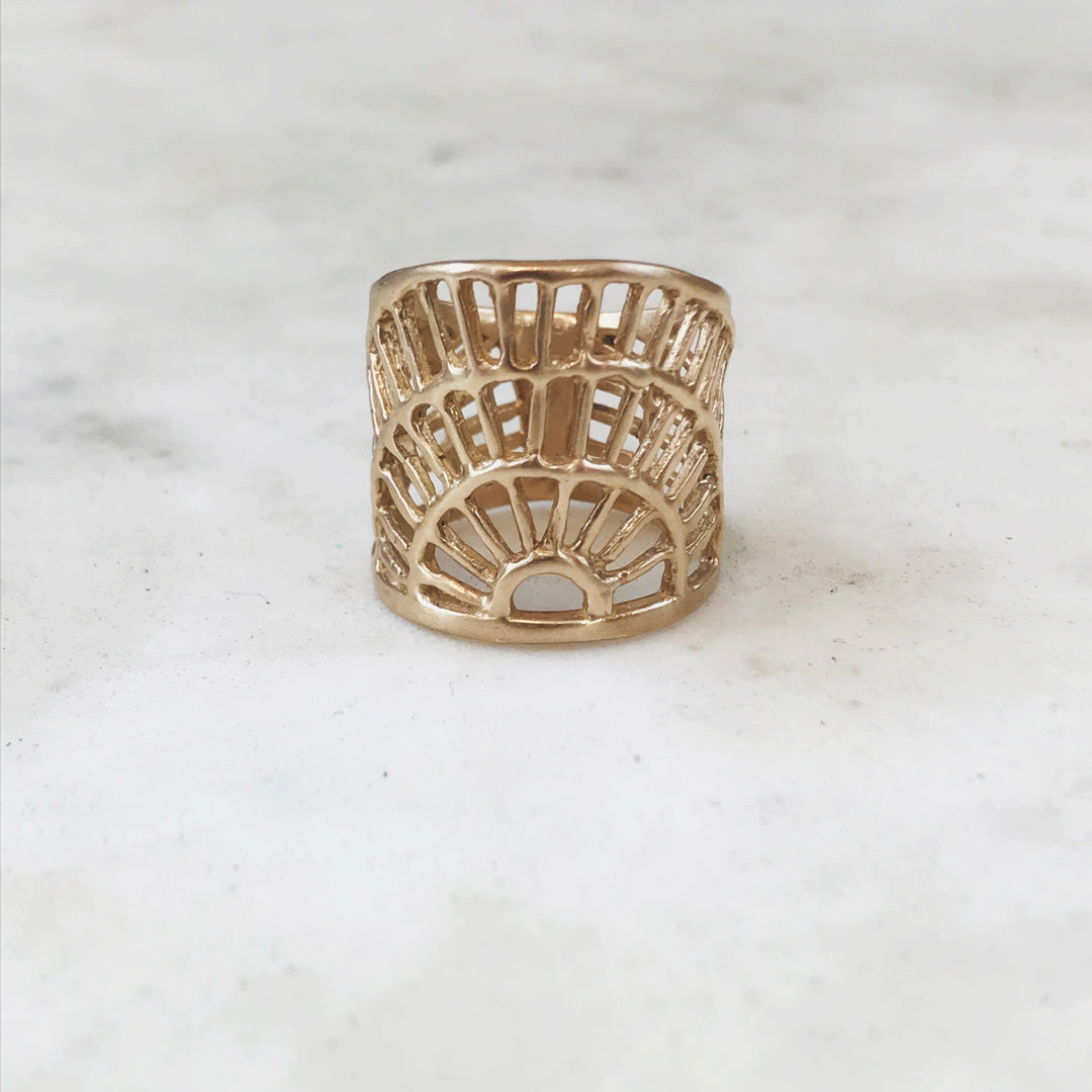 MIMOSA Handcrafted's Handmade Bronze Shimmering Sun Ring