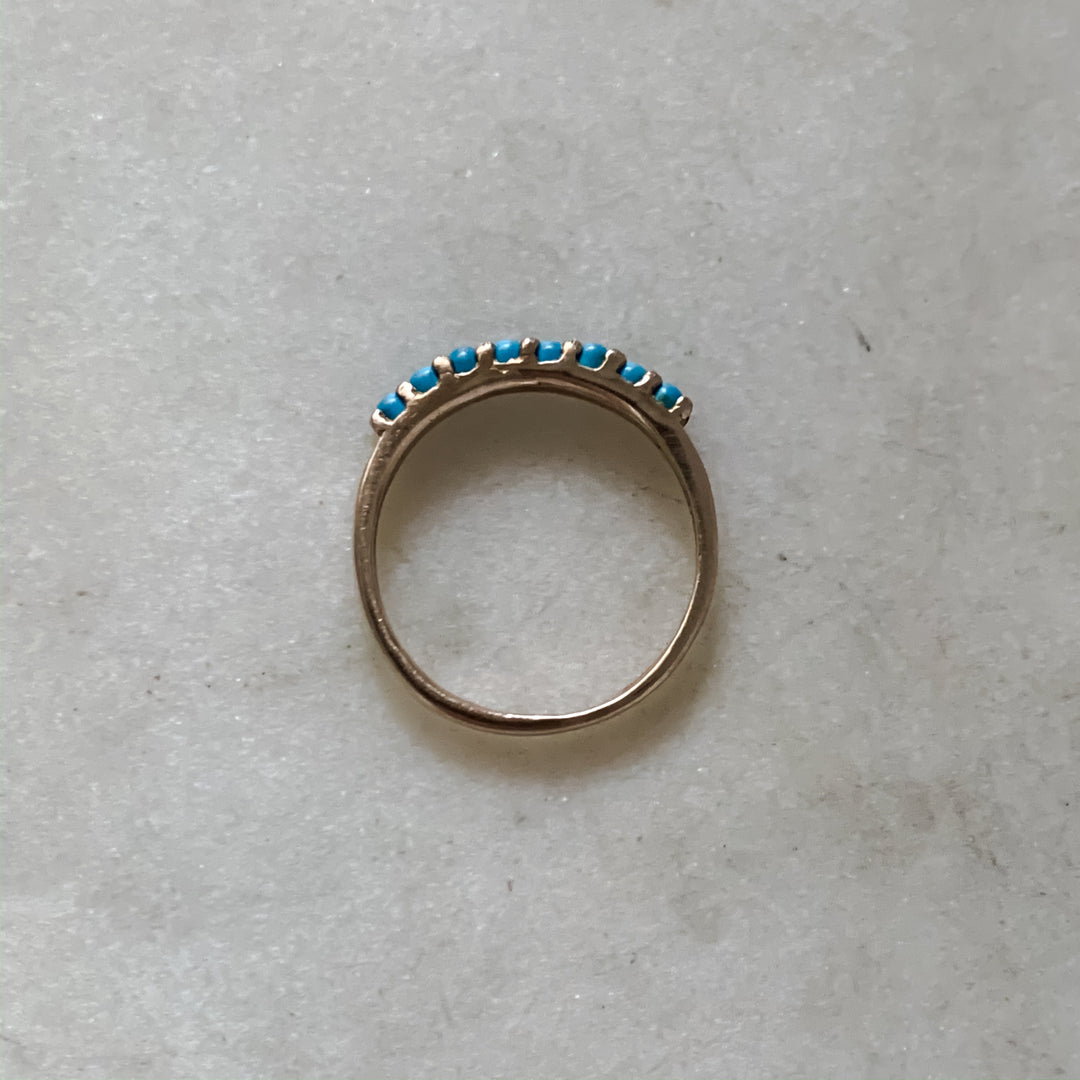 8 STONE TURQUOISE RING - MIMOSA Handcrafted Jewelry