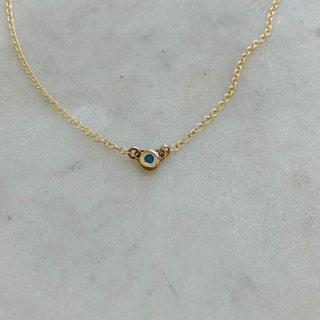 Handmade Bronze Grace Pendant Necklace with Turquoise Stone
