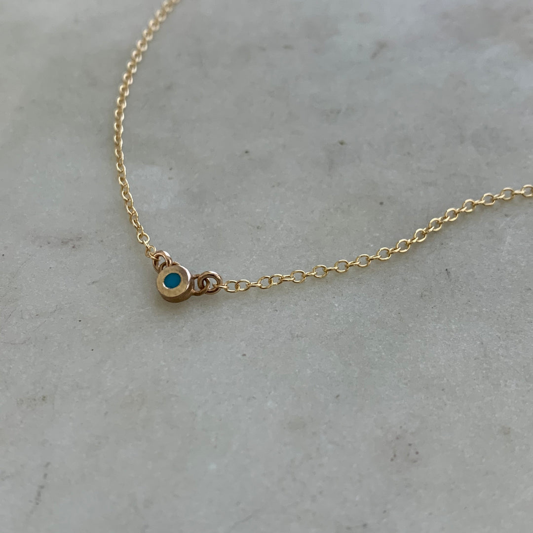 Handmade Bronze Grace Pendant Necklace with Turquoise Stone
