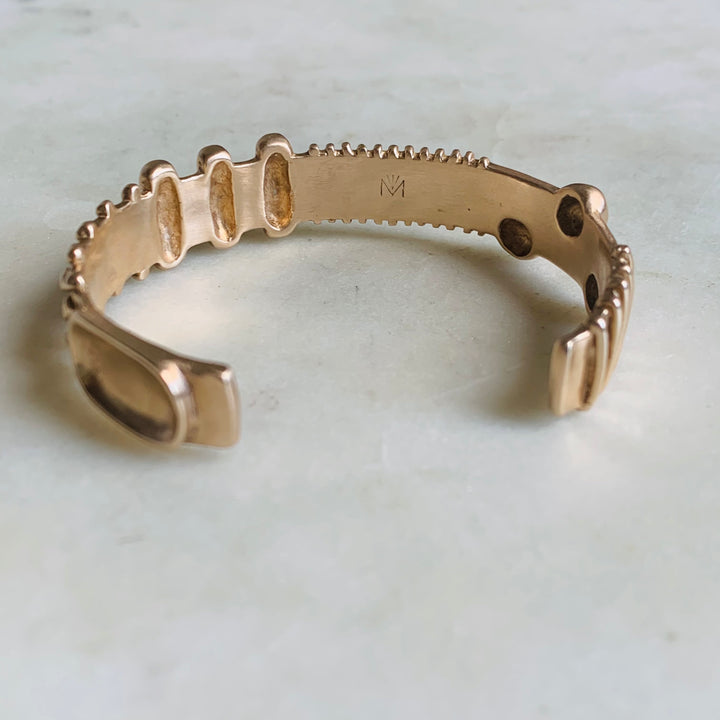 Handmade Bronze Tactile Cuff With Different Textures