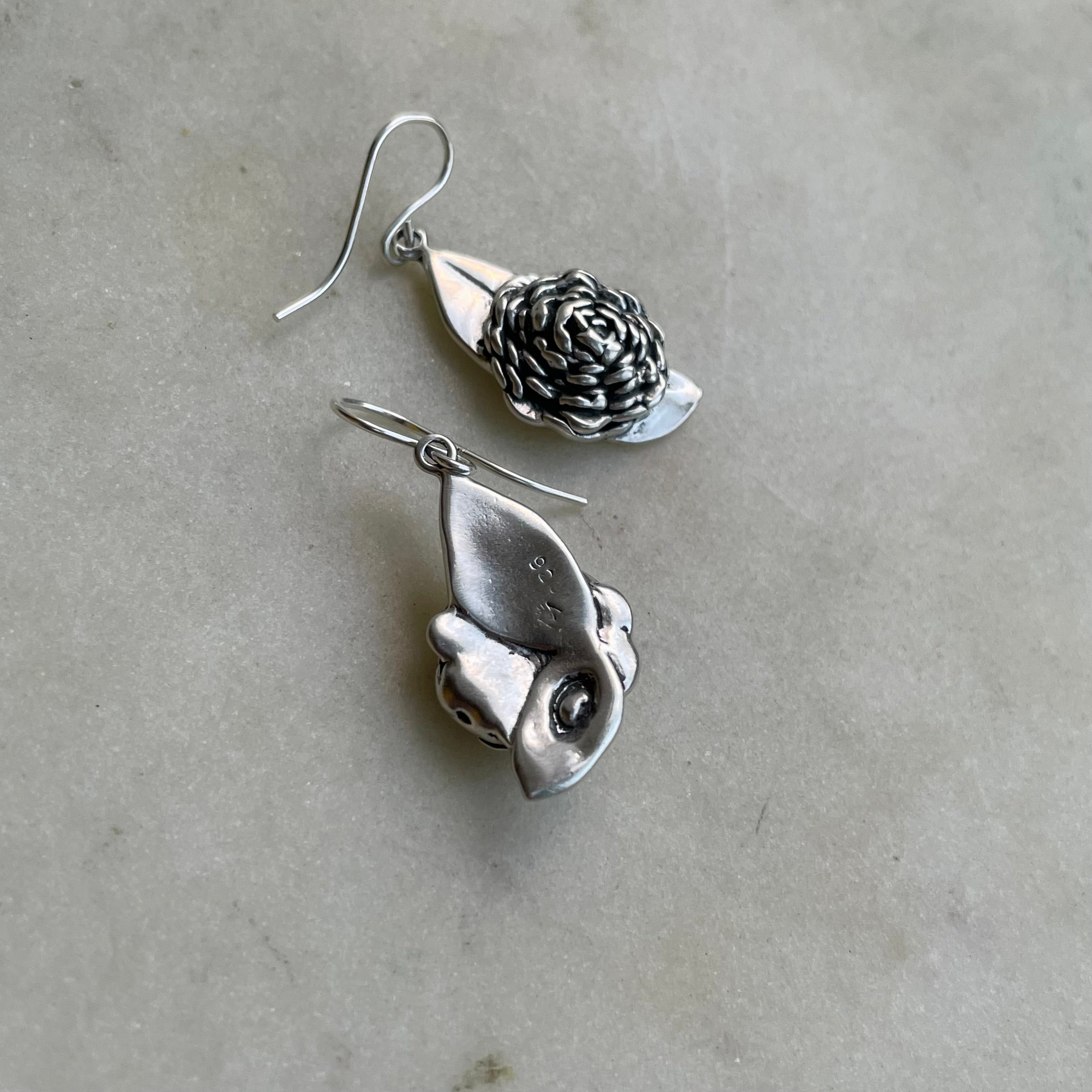 Hot Vintage Sterling Silver and Carmelia Earrings