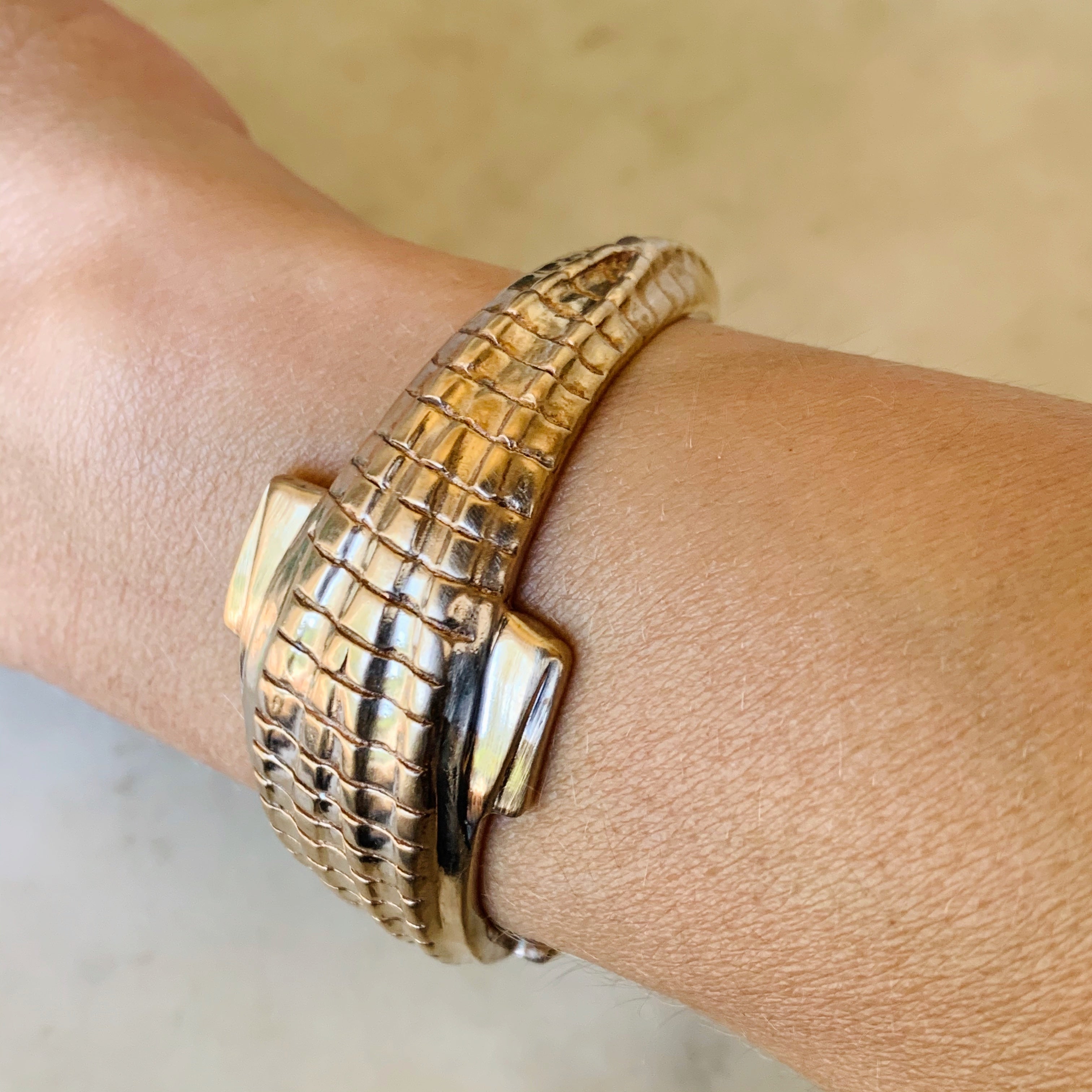 Alligator Bracelet with Gemstone Eyes | MIMOSA Handcrafted