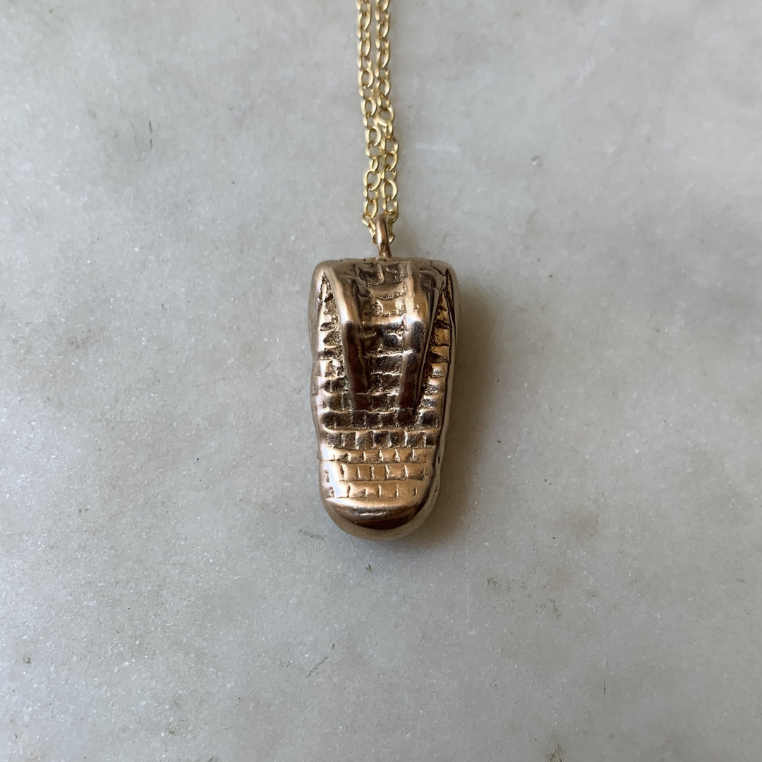 Handmade Bronze Alligator Head Pendant Necklace